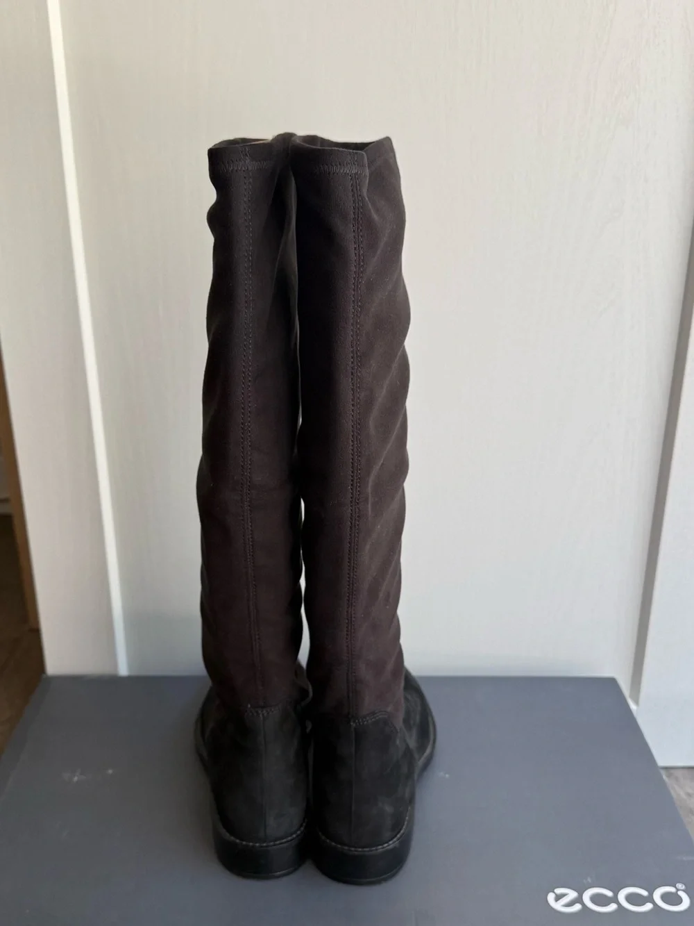 Ecco Tall Black Suede Over-the-Knee Boots